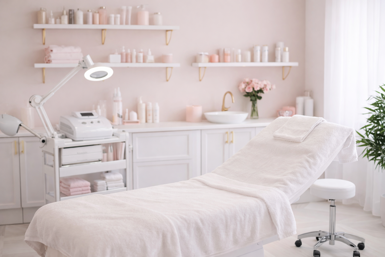 Ambiente de estética limpio y premium